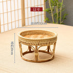 plateau rotin tressé beige rustique assiettes incluses pique nique patio durableextérieur naturel