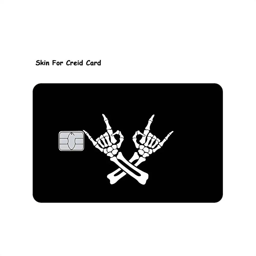 autocollants carte credit main squelette coeur graphique résistants rayures imperméables pack pièces adhésifs étanches
