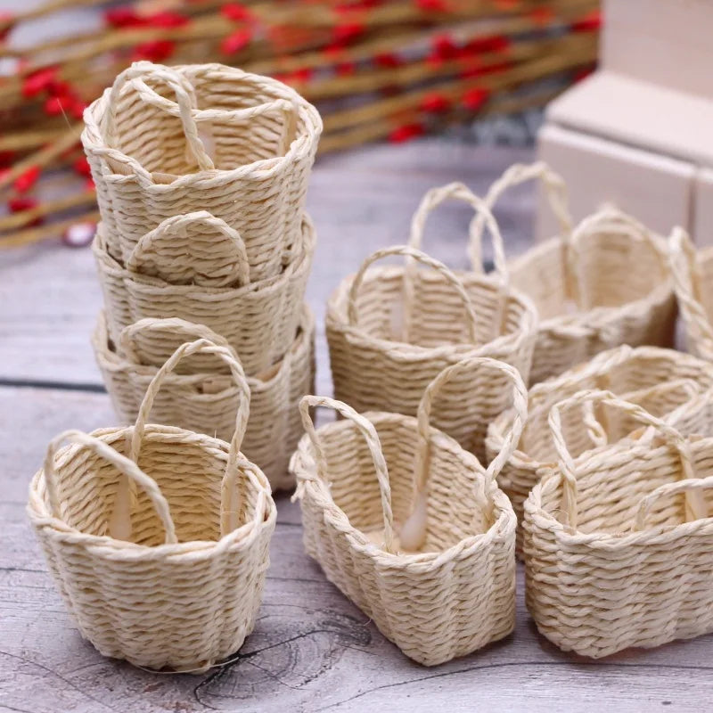 Panier pastoral vert clair organisant des petits objets