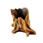 Cache plante forme racine imitation bois marron clair brun foncé texture naturelle rustique plante
