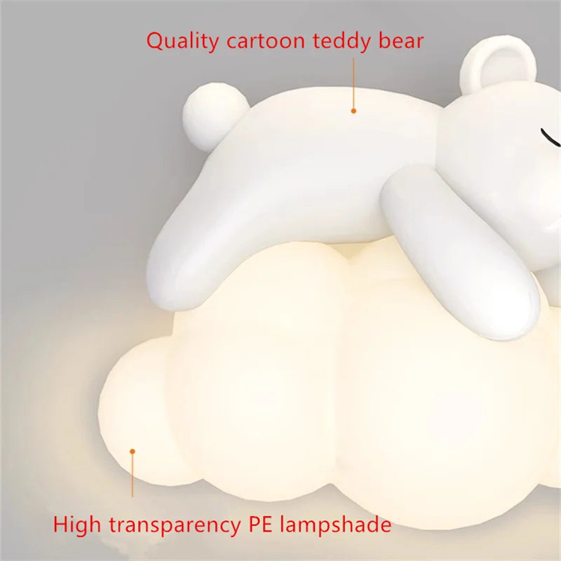 lampe murale décorative ours nuage enfant blanc moderne chambre éclairage mur fixé LED