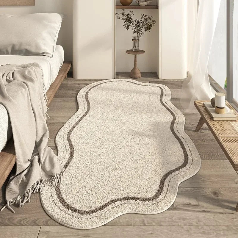 tapis moderne beige clair doux moelleux anti slip 100 polyester 120x180cm 47x71in chambre bain