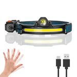 lampe frontale led noire jaune recharge usb modes sangle réglable