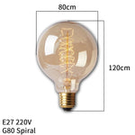 ampoules filament transparentes vintage spirales dorées 180deg 249lumen 30000h e27