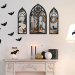 ensembles miroirs gothiques décoratifs noir argentés motifs floraux arches ajourées chambre coucher