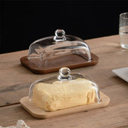beurrier vintage verre transparent couvercle dôme rustique présentation beurre fromage condiments