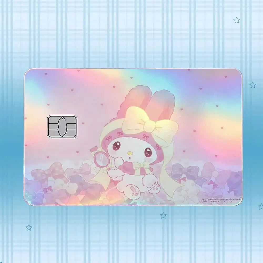 autocollant carte crédit my melody dessin animé rose violet bleu blanc