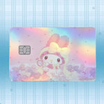 autocollant carte crédit my melody dessin animé rose violet bleu blanc