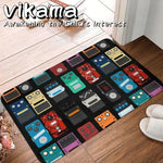tapis flanelle antidérapant imperméable motifs pédales guitare moderne sol intérieur