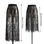 jupe dentelle noire translucide vintage été femme mi mollet droiteSizeMode: taille moyenne non extensible