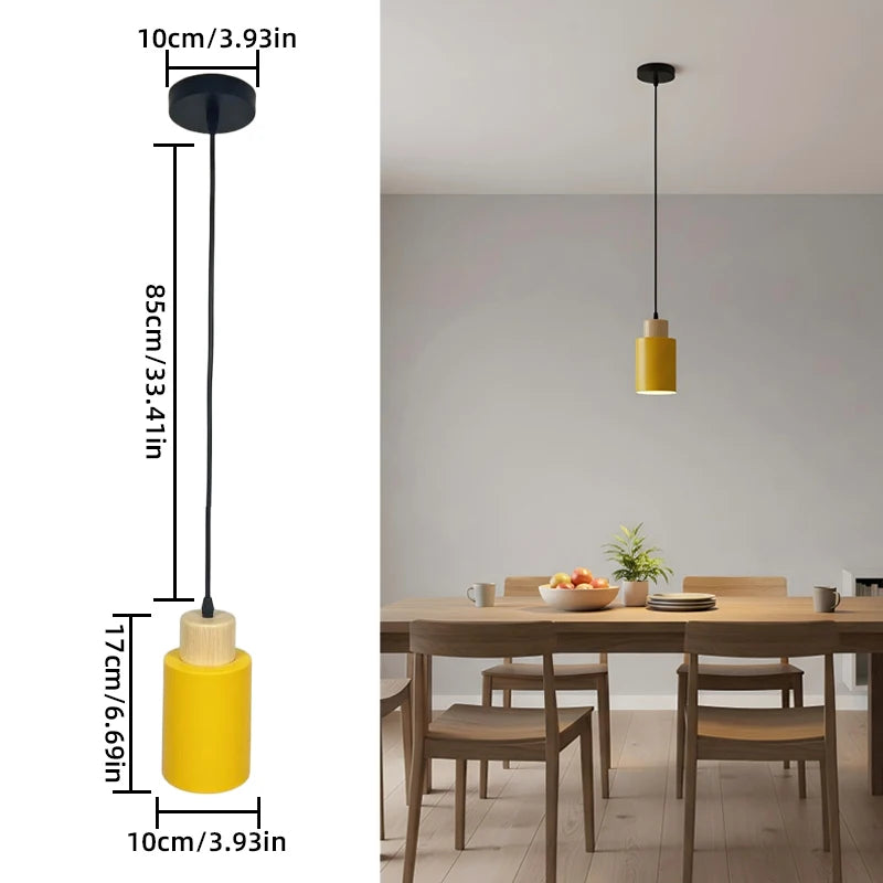 Lampes suspendues modernes minimalistes bois clair blanc noir câble ampoule tension 90 260V flux