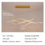 suspension lumineuse moderne or noir ampoules led ondulées 30w 60w remote dimming