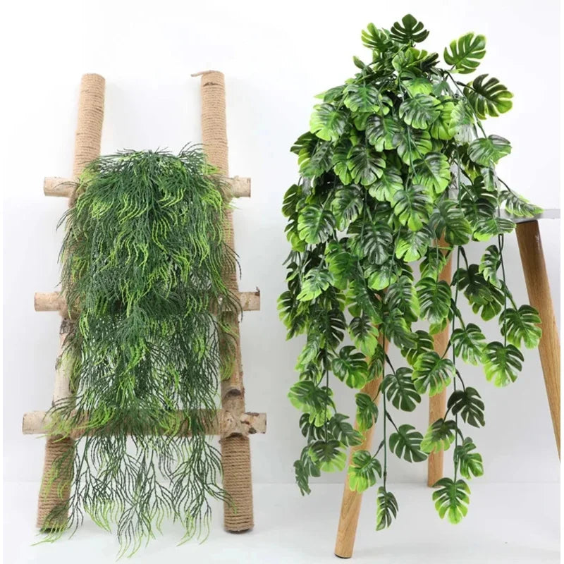 feuilles vigne vertes suspens plante artificielle décoration extérieure moderne balcon anniversaire exposition festive mariage