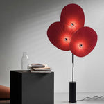 lampe sol rouge plissée moderne interrupteur tactile industriel led 15w base stable