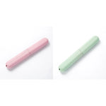 boîte rangement réutilisable moderne brosse dents rose bleu vert beige