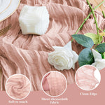 serviette table moderne rose pâle crêpe plissée élégante maison polyester solide