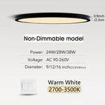 plafonnier led ultrafin moderne blanc noir 24w 28w 38w(touches)