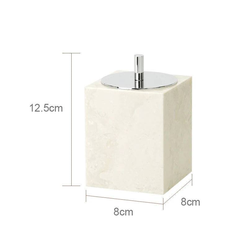 ensemble salle bain marbre blanc doré plateau distributeur savon accessoires