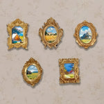 cadre photo or baroque relief floral support métal noir décoration vintage orné