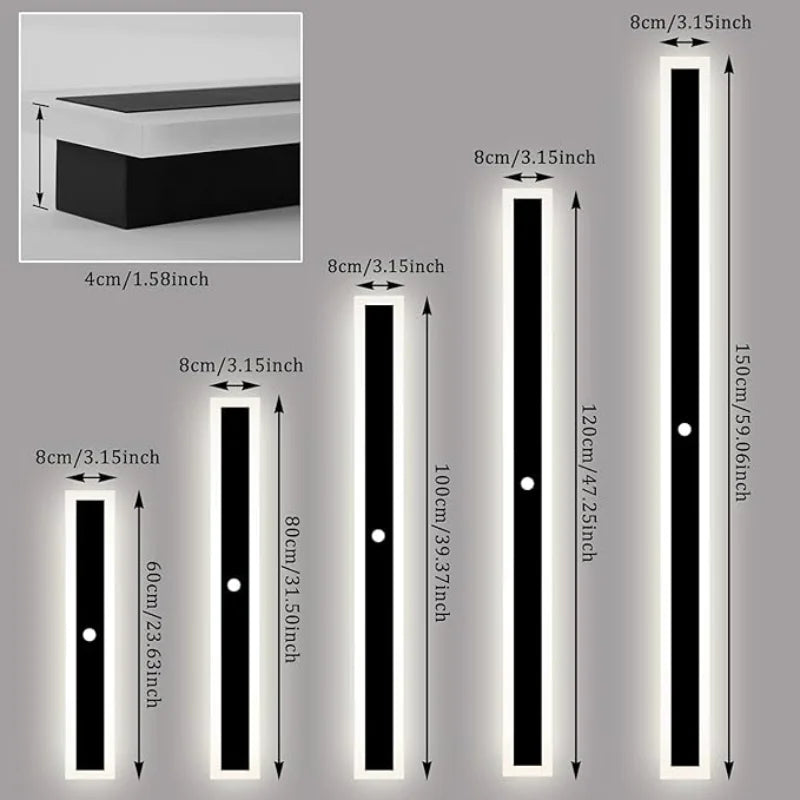 lampe murale moderne led noir blanc détecteur mouvement abatjour acrylique base ferextérieur