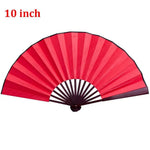 éventail pliant 10 pouces blanc rouge noir classique rayures clips double face
