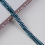 ruban décoratif polyester tressé motifs géométriques vert foncé beige rose bleu gris classique