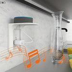 support mural blanc moderne plastique prise électrique intégrée enceinte connectée charge téléphone portable