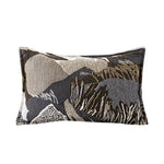 housse coussin décoratif contemporain beige noir gris motifs géométriques polyester coton
