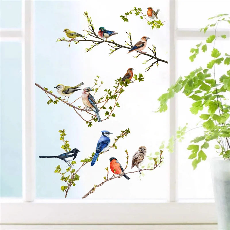 Autocollant statique fenêtre motif oiseau