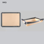 tapis cuisson silicone beige noir rouge texture tissée moderne clips antiadhésifs