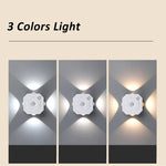 lampe led murale rechargeable sensor mouvement hexagonnelle couleurs blanc moderne