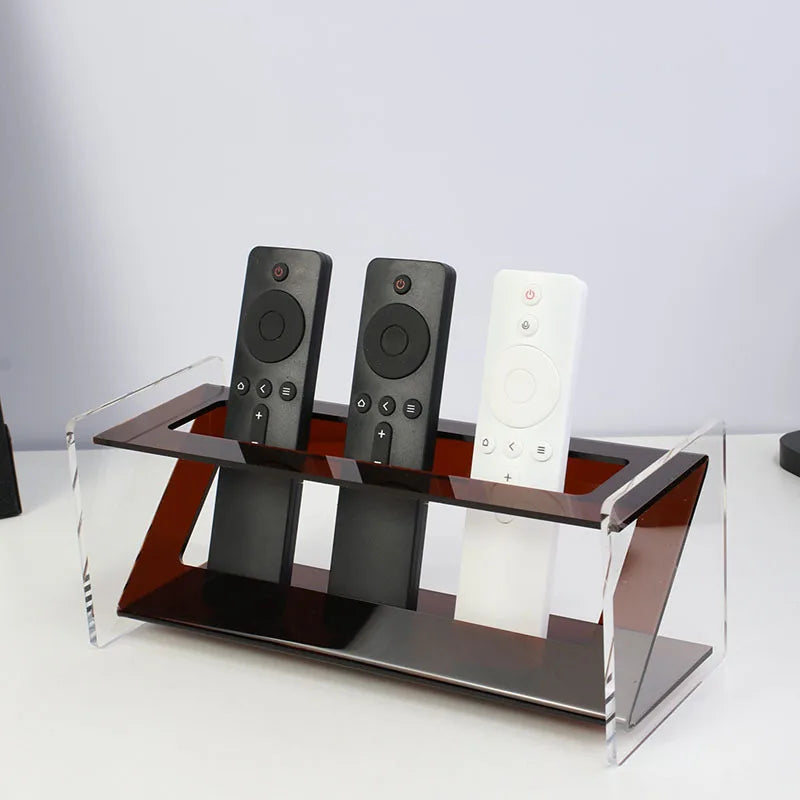 rangements télécommandes transparent noir marron foncé minimaliste réutilisable stockage multifonction simple moderne