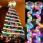 ruban lumineux multicolore étoiles dorées adhésif festif transparent vacances batteries sèches 4.5v