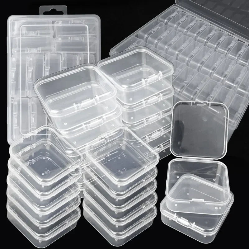 boîtes rangement bijoux transparentes compartiments clips blanches accessoires organisation pratique moderne
