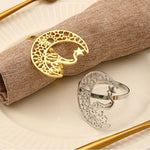 anneaux serviette or argent lune oiseau étoile ornements artisanal élégant ajustable fourchettes couteaux