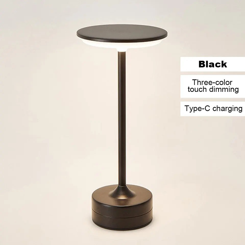 lampe table rechargeable or bronze noir tactile usb moderne minimaliste