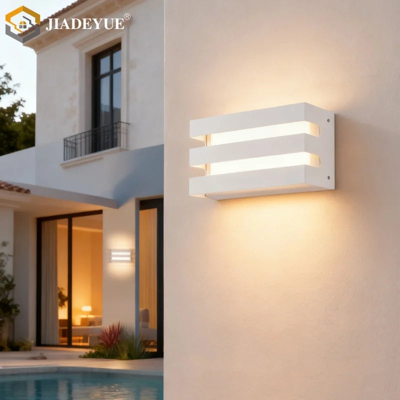appliques murales modernes led ip65 étanches noir blanc vis aluminiumextérieur balcon couloir