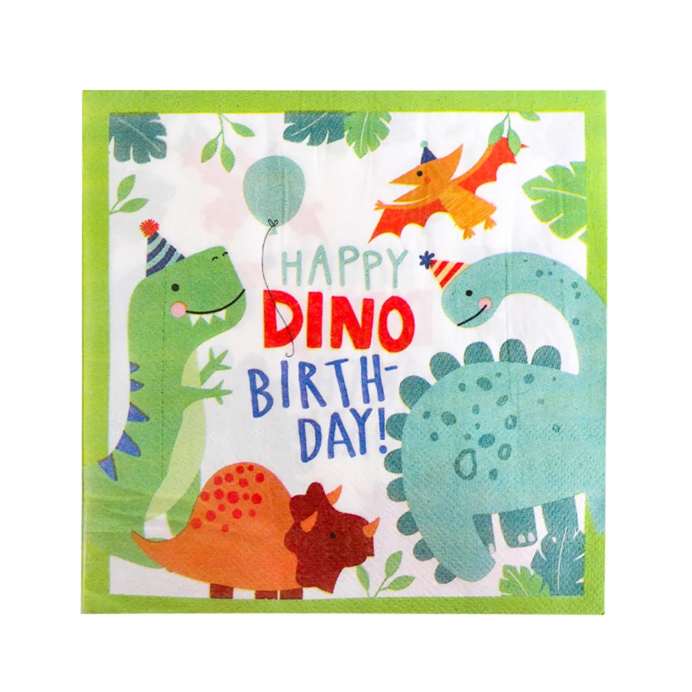 serviettes jetables multicolores dinosaures anniversaire enfants poisson d'avril mariage fiançailles noël parties