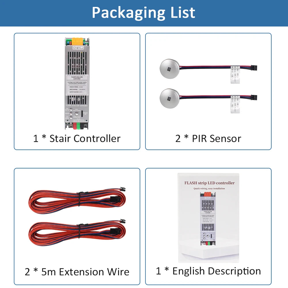 contrôleur éclairage escalier led motion sensor 24v 400w timer delay off moderne fonctionnel