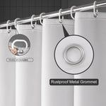 rideau douche blanc semi transparent moderne magnets lestés crochets