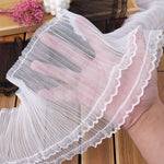 jupe plissée dentelle polyester blanc noir vintage romantique 16cm large