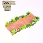 miniature route résine gris vert blanc jaune texture rugueuse décoration jardin féerique bricolage accessoire