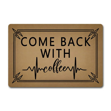 tapis marron clair motif graphique antidérapant moderne résistant bactéries extérieur entrée sol