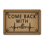 tapis marron clair motif graphique antidérapant moderne résistant bactéries extérieur entrée sol