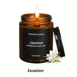 bougies parfumées aromathérapie marron clair sans motif moderne 35 heures soja vanille jasmin citron