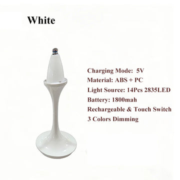 lampe chevet moderne rechargeable usb 5w orange tactile flux lumineux 60 ledABL