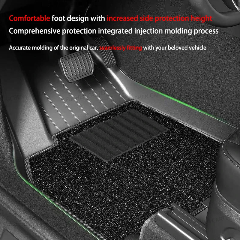 tapis sol voiture noir rayures horizontales contemporain imperméable antiusure facile nettoyer toutes saisons
