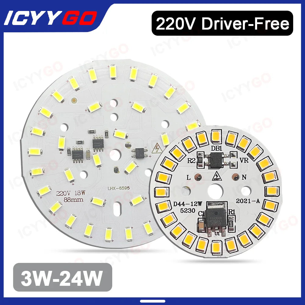 plaque led circulaire 24w blanc 6000k 3000k moderne diodes smd ac220v