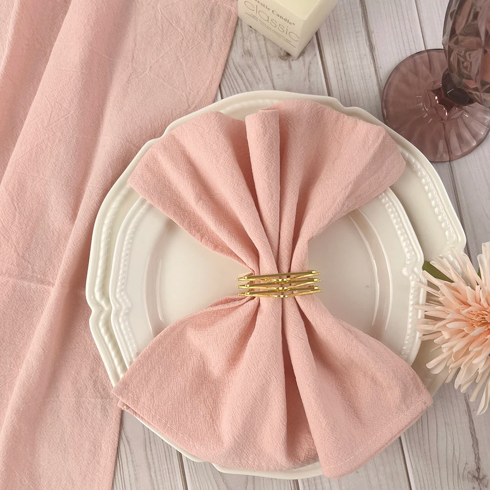 lot 50 serviettes cuisine coton bleu clair clips dorés table