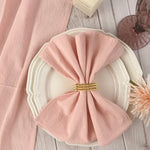 lot 12 serviettes coton table clips dorés couleur bleu clair